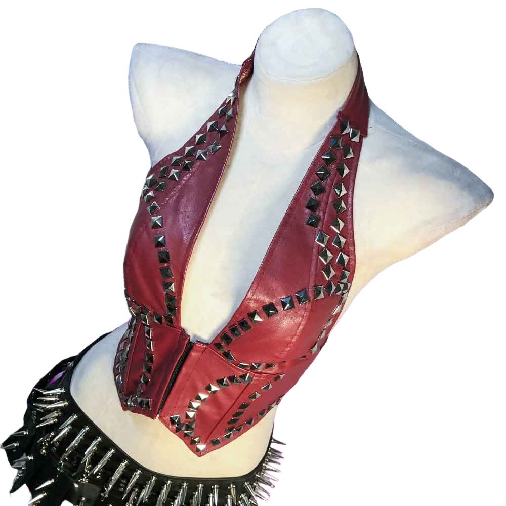 Goth Tops Grunge Spiked Y2K Punk Rock Clothes Boho Gothic Tank Emo Clothing
