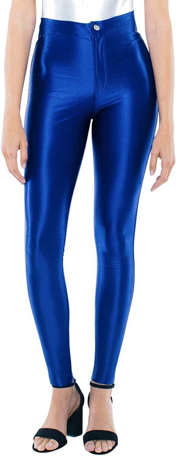 American Apparel Women’s The-Disco Pant, High Rise, Slim Fit, Shiny Nylon