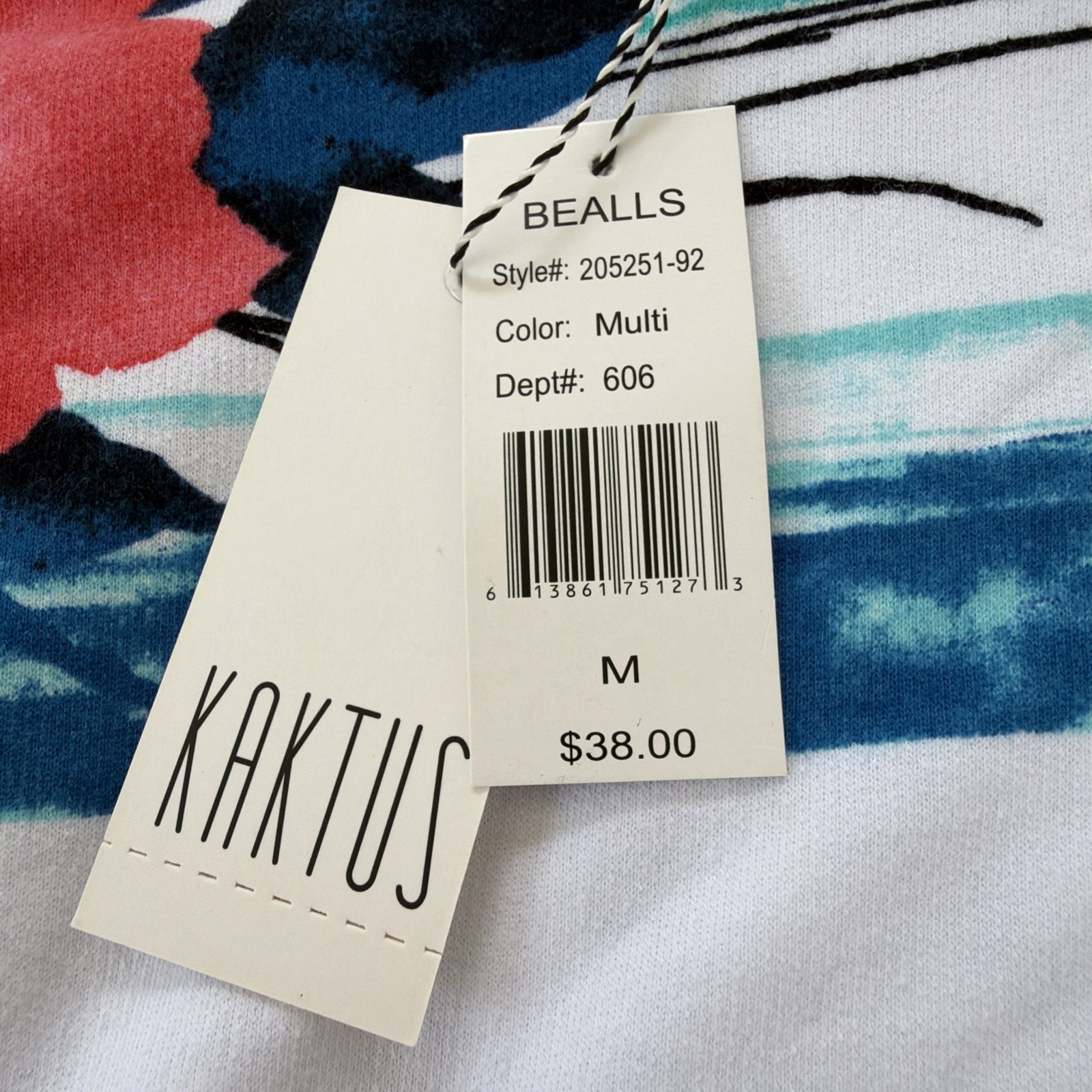 Knit Chic/Kaktus/Long Sleeve Scenic Mediterranean Cityscape Printed Tunic/M/NWT