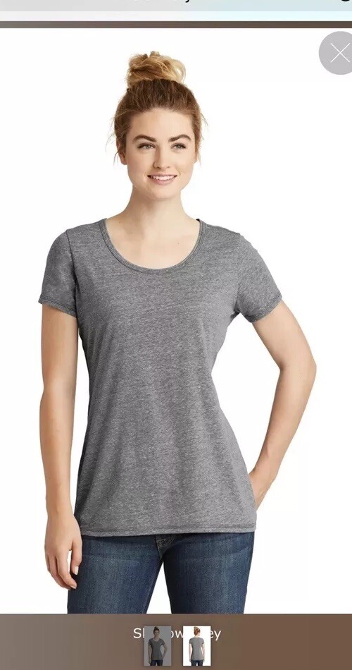 New Era LNEA130 Ladies Tri-Blend Performance Scoop Tee Shadow Gray New MEDIUM