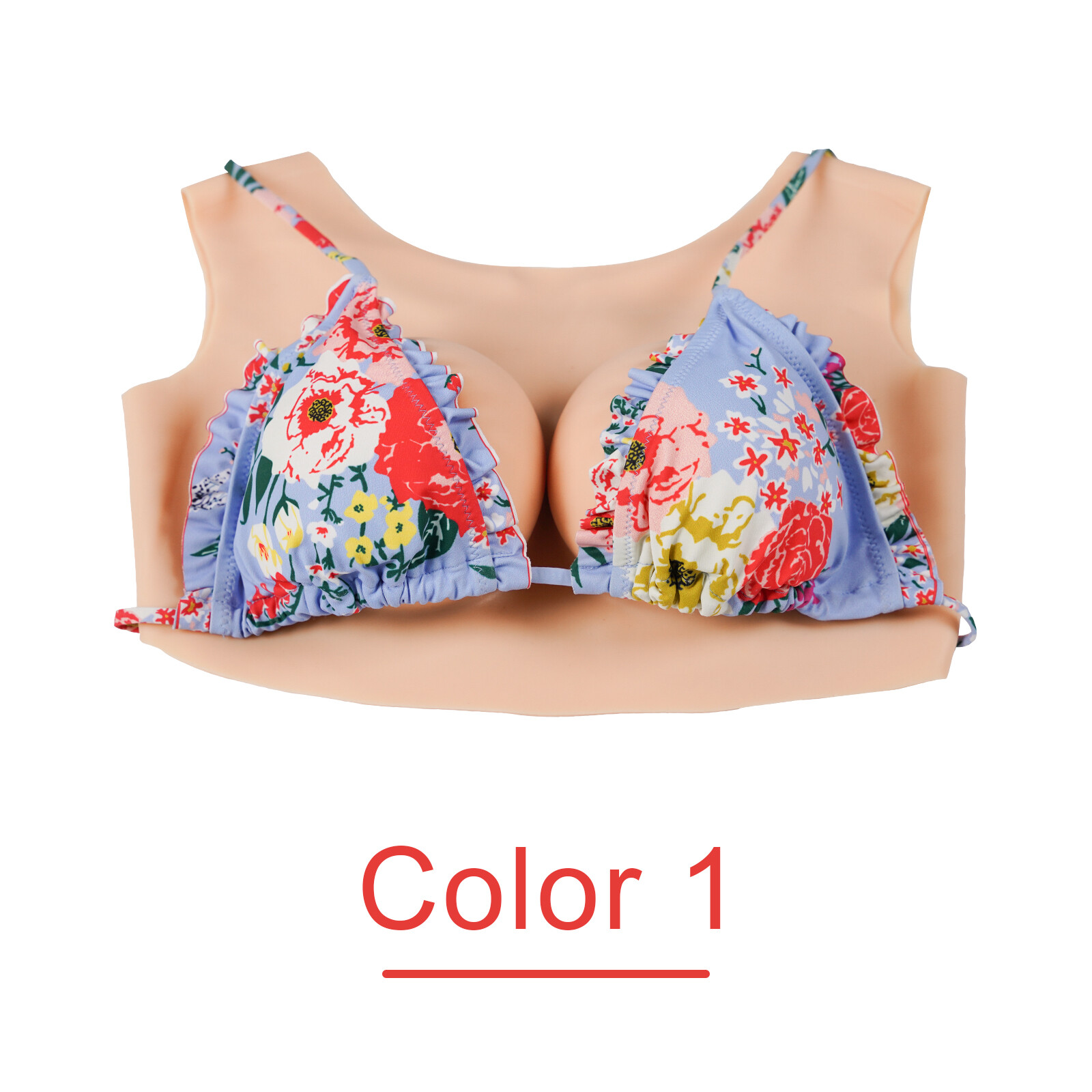 Realistic Silicone Breast Forms Round Neck Fake Boobs Tits Cosplay Crossdresser