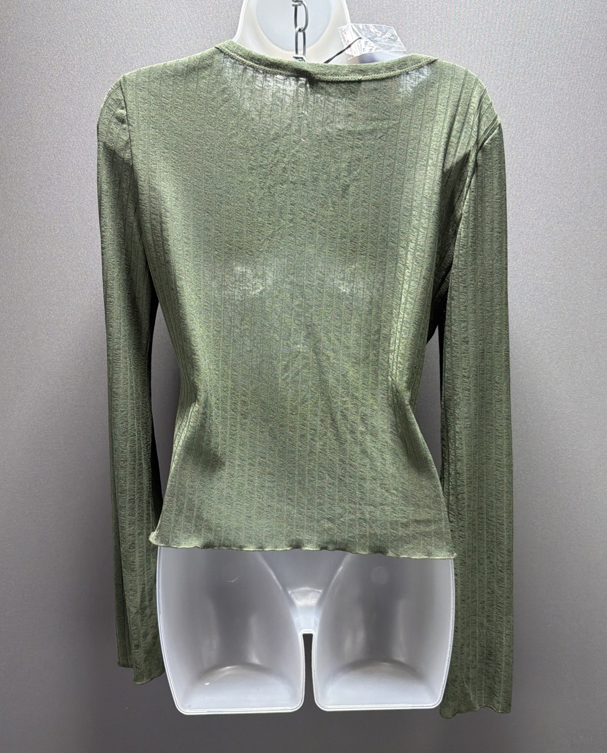Cider Asymmetrical Long Sleeve Button Top Ribbed Size XL NWT