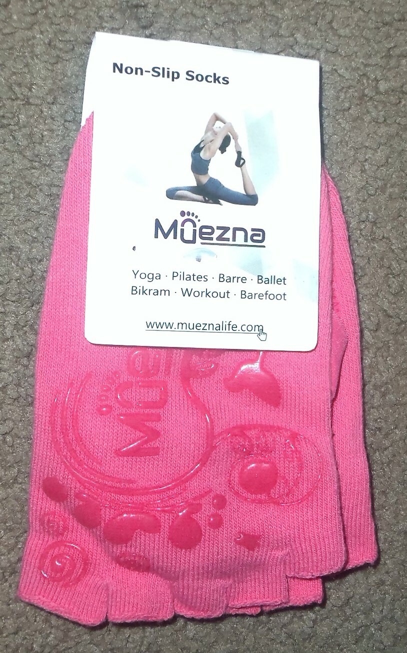 Muezna Non Slip Yoga Socks For Women Toeless Anti-Skid Pilates Barre Ballet Pink
