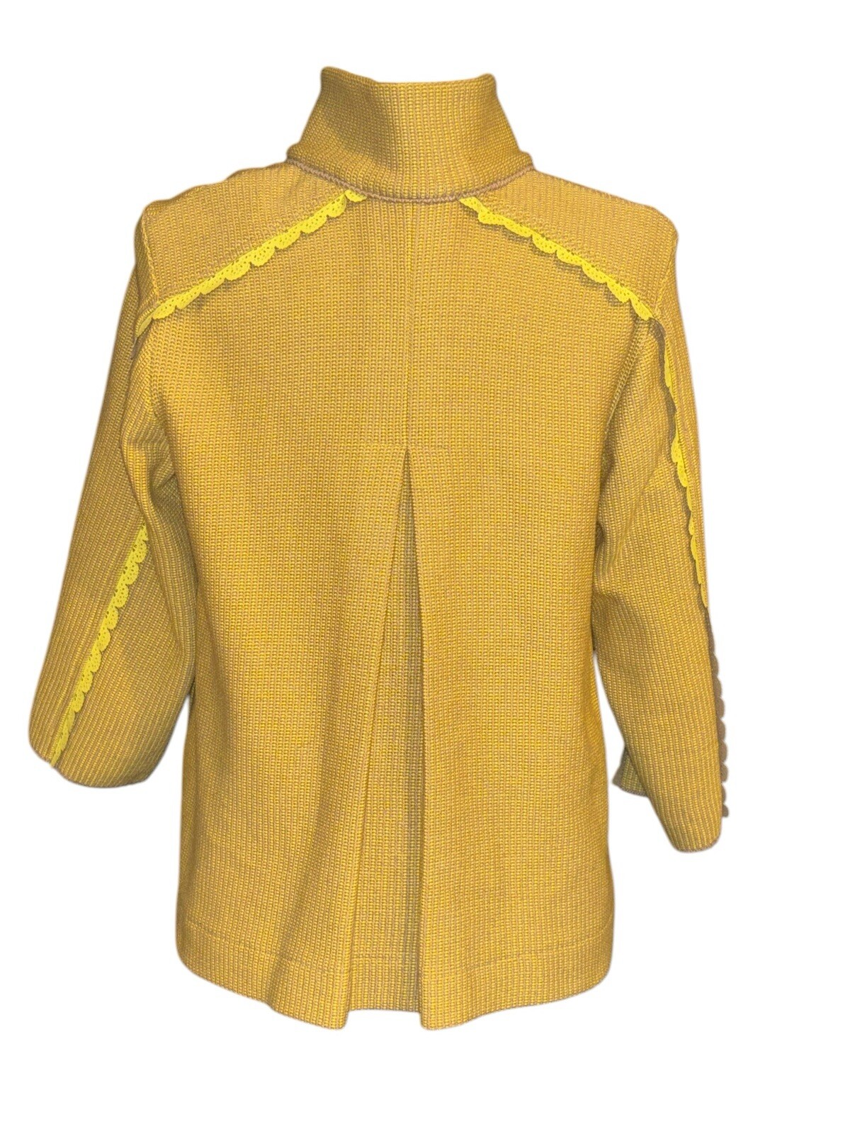 TRICOT CHIC Yellow Zip Sweater Jacket Women US 6 42 Designer Italy