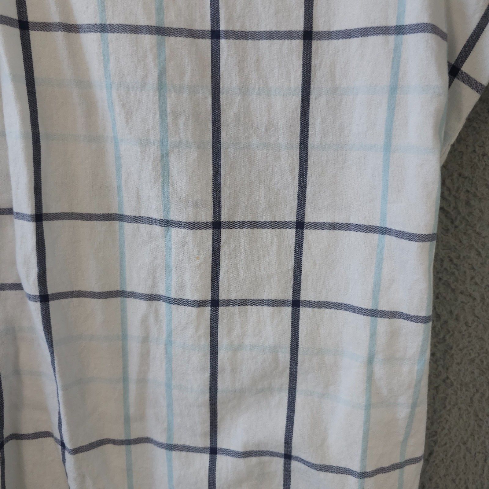 Columbia Shirt Womens 3X White Blue Plaid Anytime Casual Button Up Cuff Sleeve