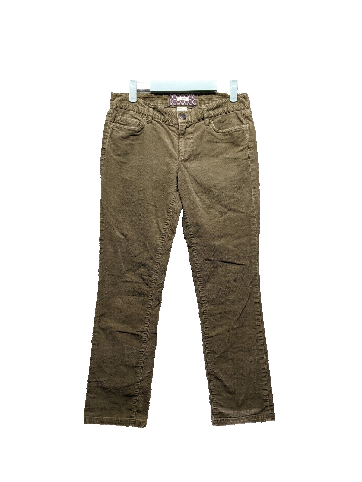 J.CREW Corduroy Women Pants Olive 5 Pockets Casual Office Cotton Waist 31 inches