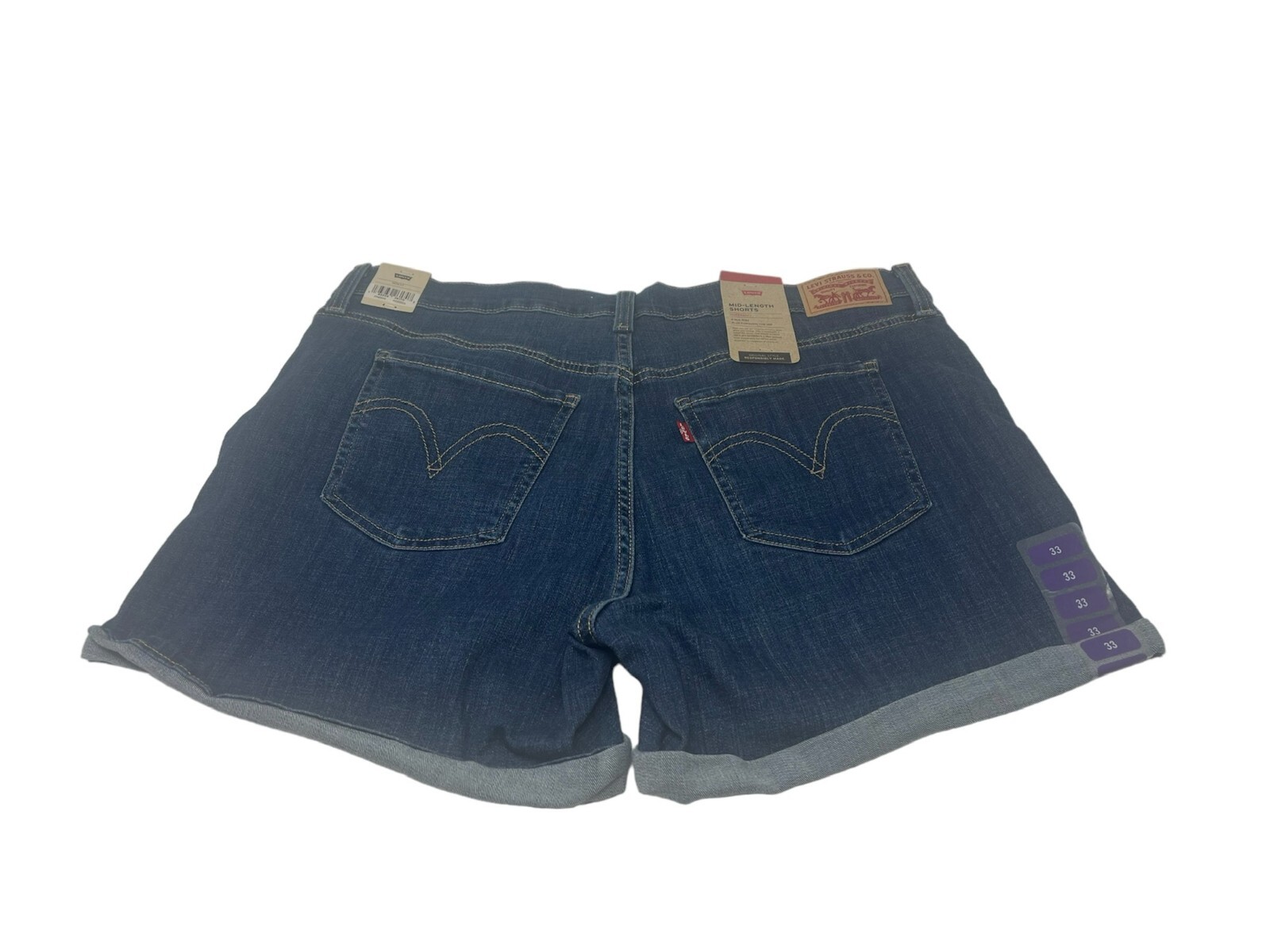 Levi’s Women’s Mid-Length Denim Mid-Stretch Super Soft Short Size 33 & 34