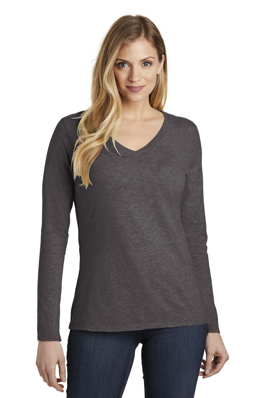 District Womens Very Important Tee Long Sleeve V-Neck DT6201