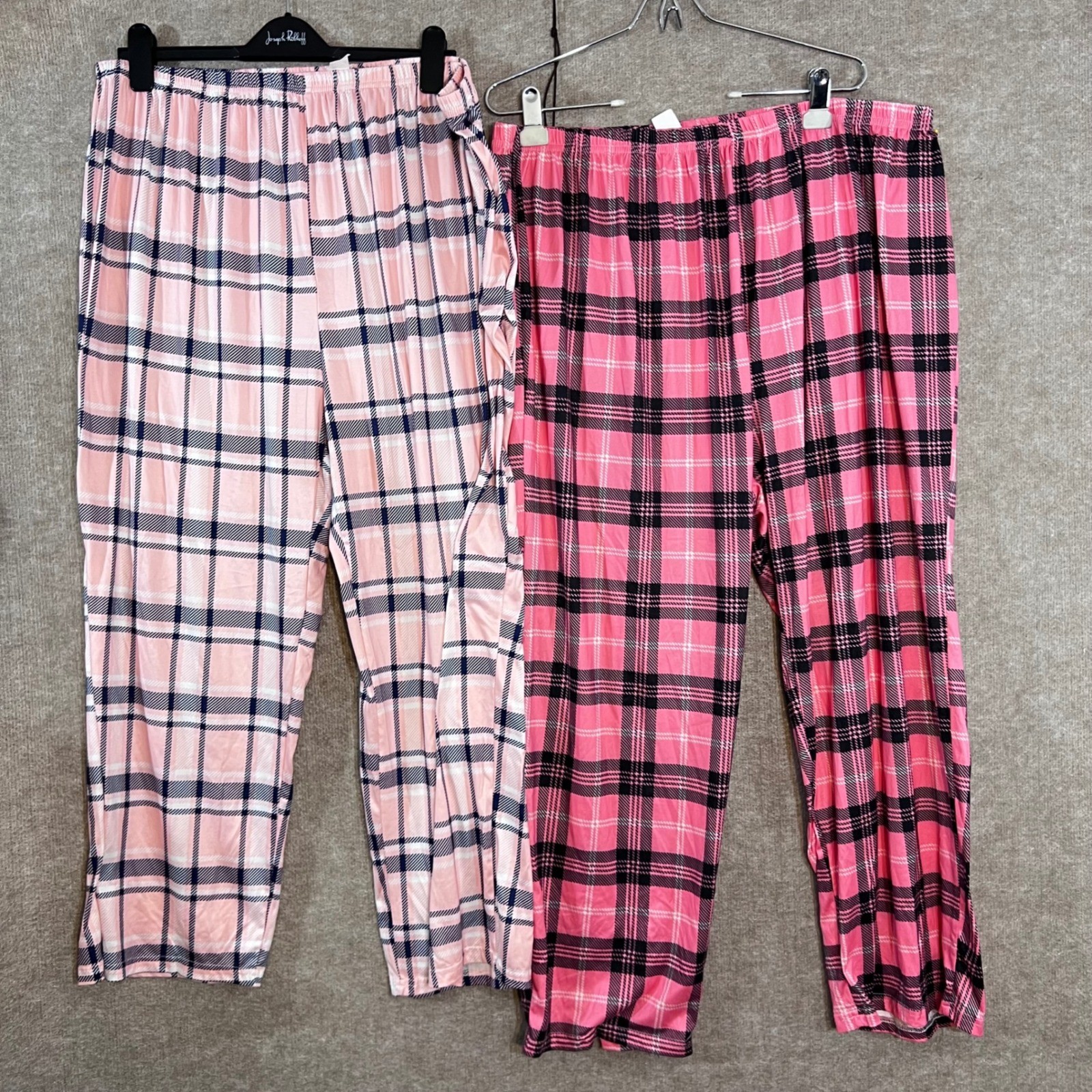 2 Pack Plaid Pajama Pants Women’s 4XL Pink Lounge Sleepwear Elastic Waist Soft