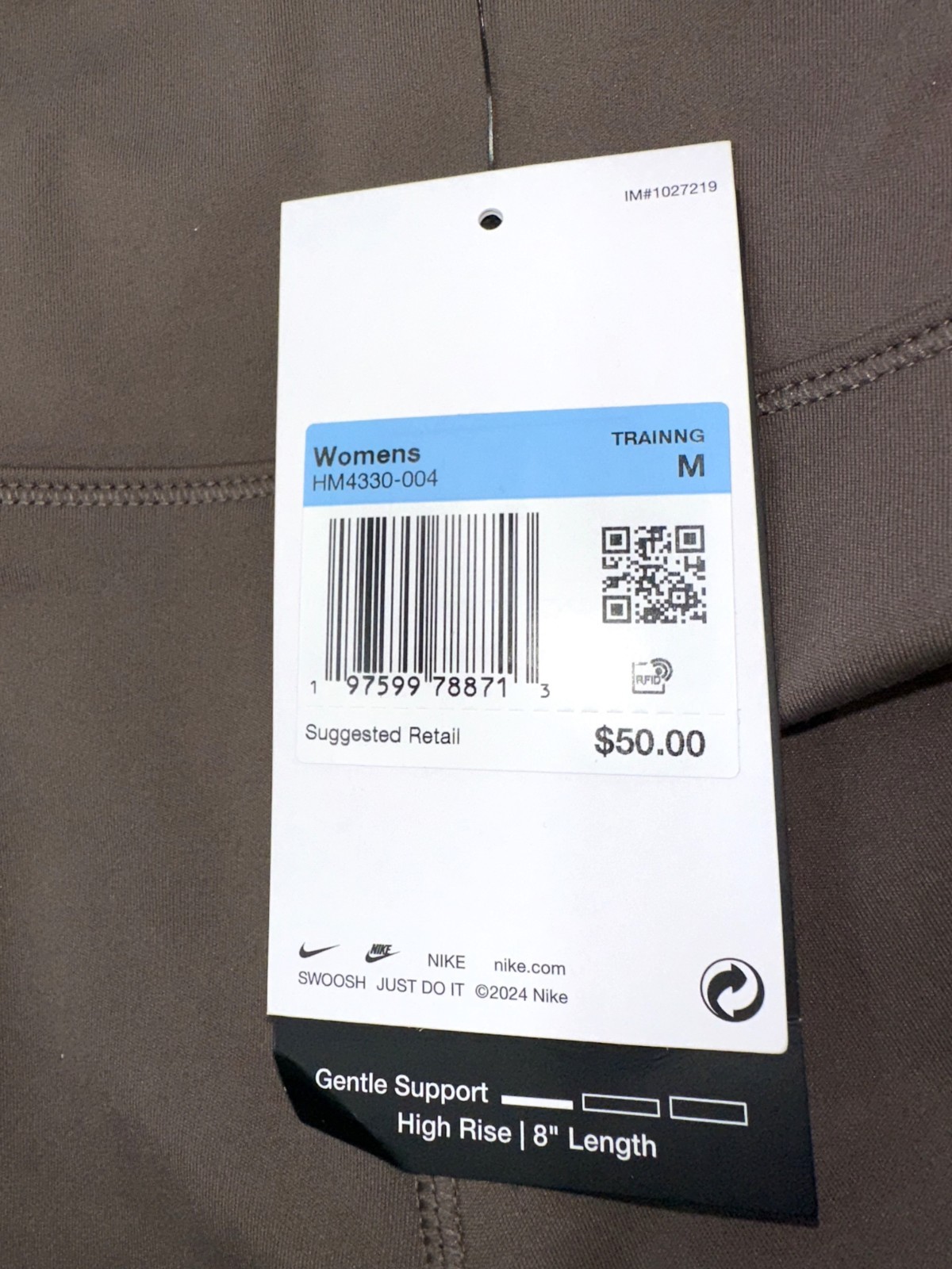 $50 Nike One Women’s Dri FIT High Rise Biker Shorts-HM4330004-Brown – Medium-New