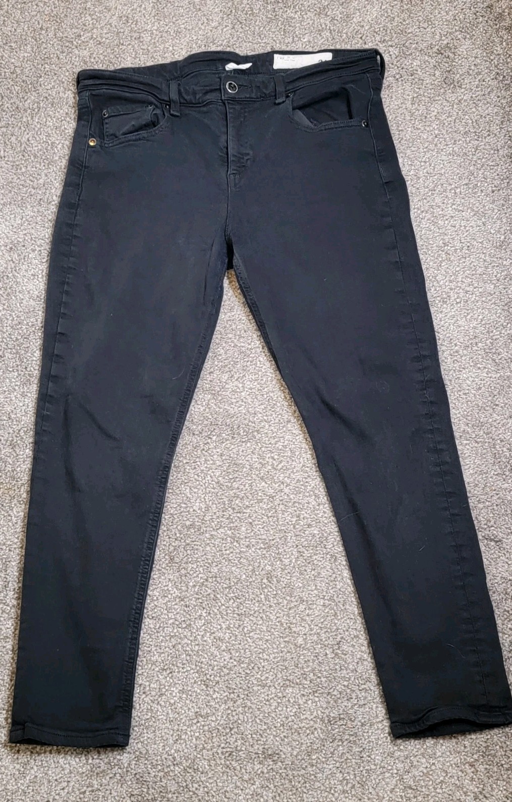 Rag & Bone Size 31 Women Skinny Ankle Jeans Black Mid Rise Button Logo Stretch