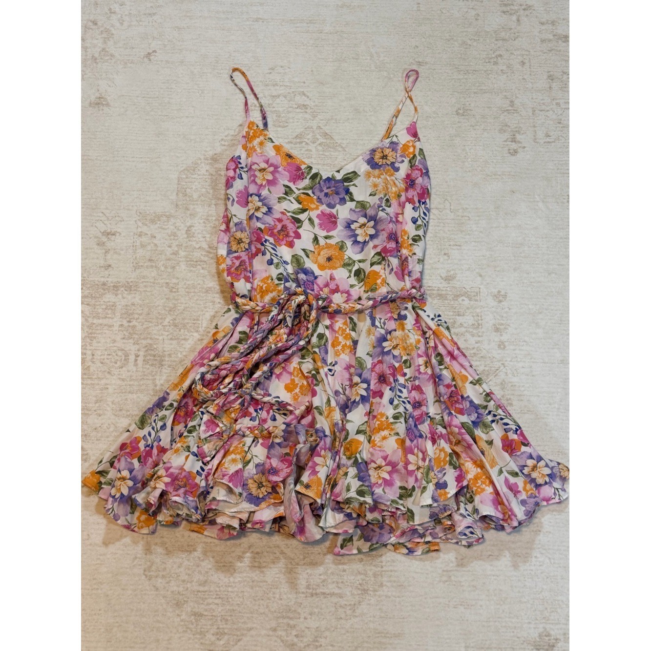 Storia Floral Sundress in Purple, Pink, Yellow, Green