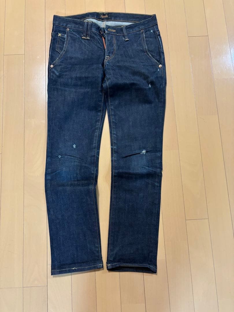 chimala Dark Blue Slim Denim Jeans 26in with Distressed Finish