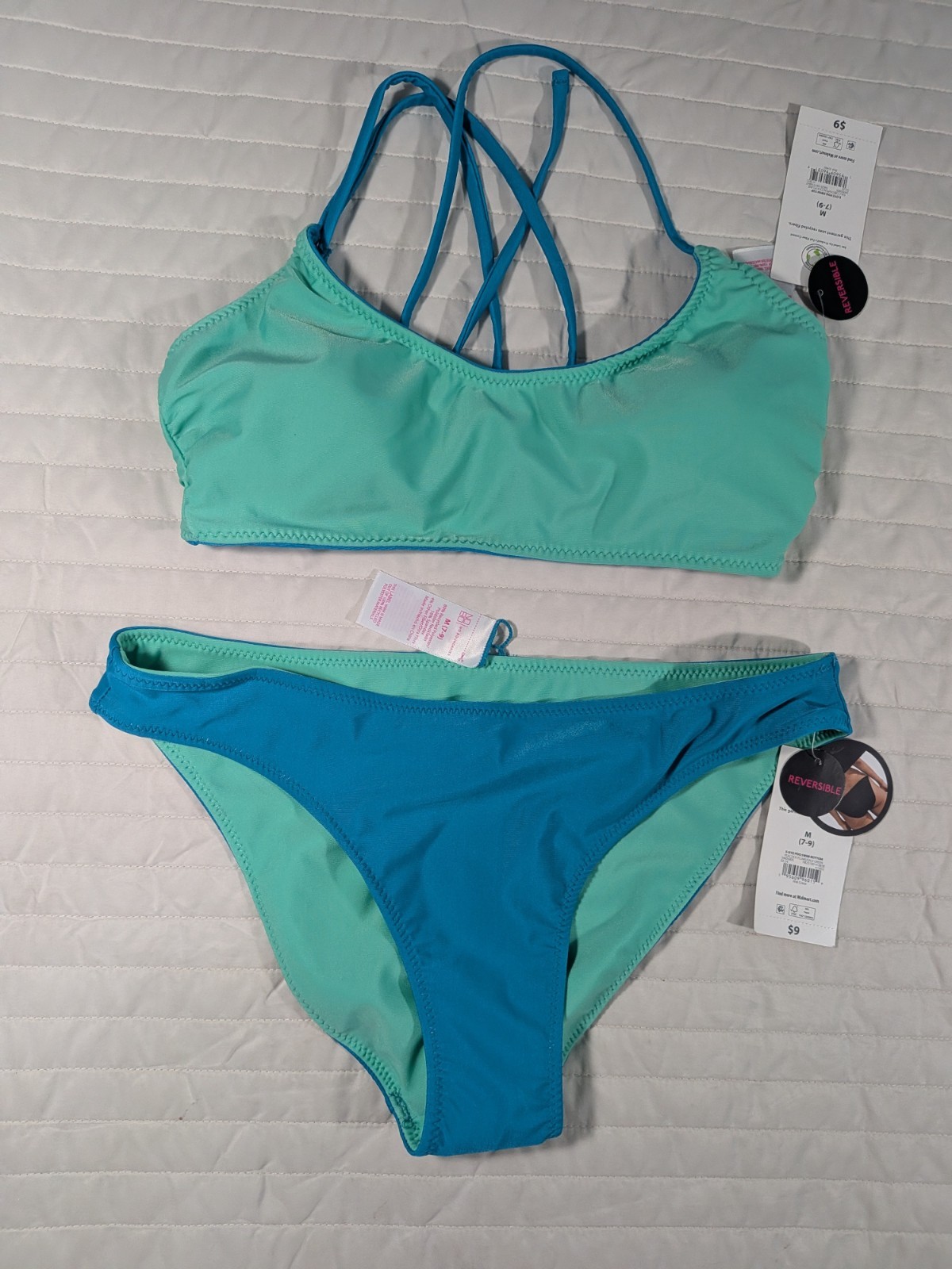 No Boundaries NEW Medium 7-9 Bikini Swim Top AND Bottom Hygienic Liner FAST Ship
