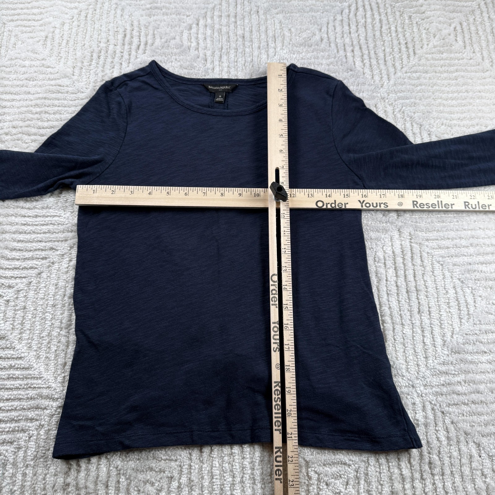 Banana Republic Shirt Womens S Blue Slub Knit Twist Back Quiet Luxury Old Money
