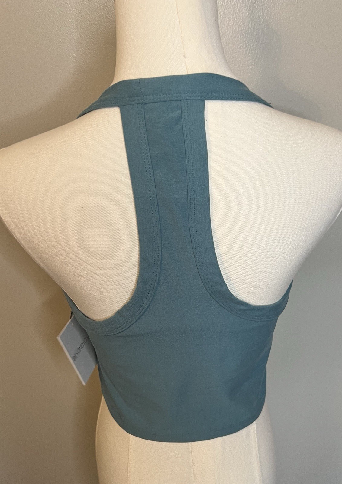 Beyond Yoga Spacedye Slim Racerback Cropped Tank Large Aqua Heather New With Tag