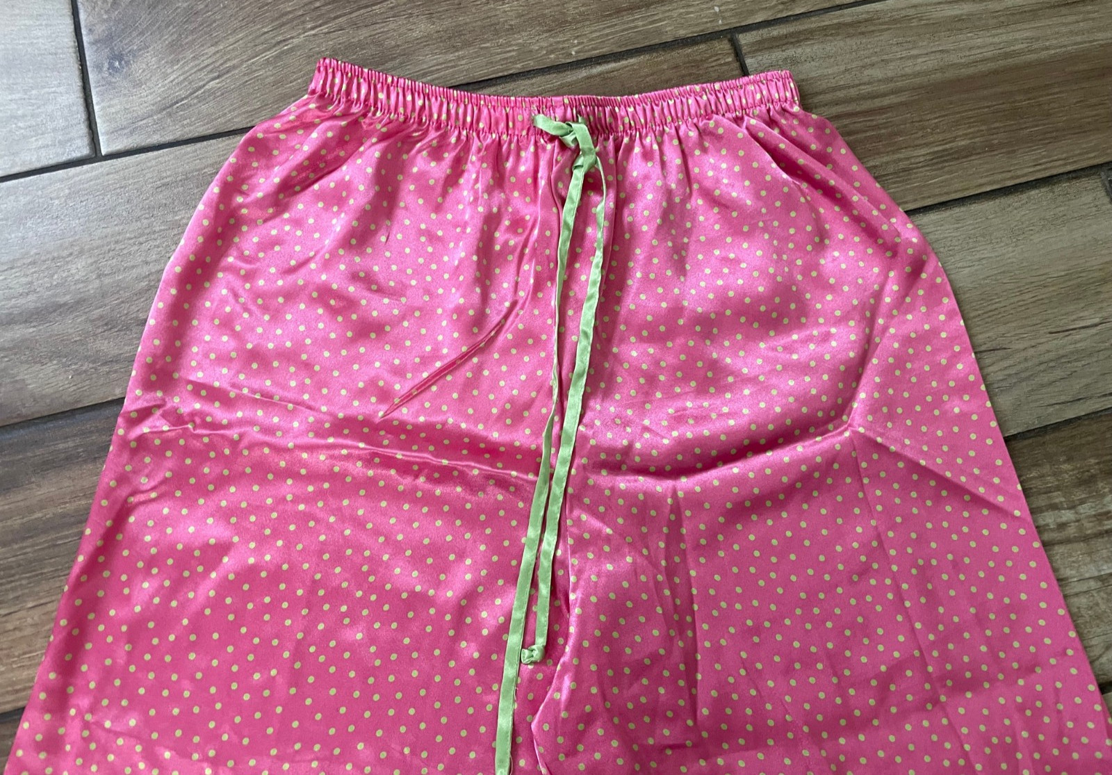 Morgan Taylor Pajamas Set Pink Green Dots Sz S Collared Pocket Short Sleeve NWOT