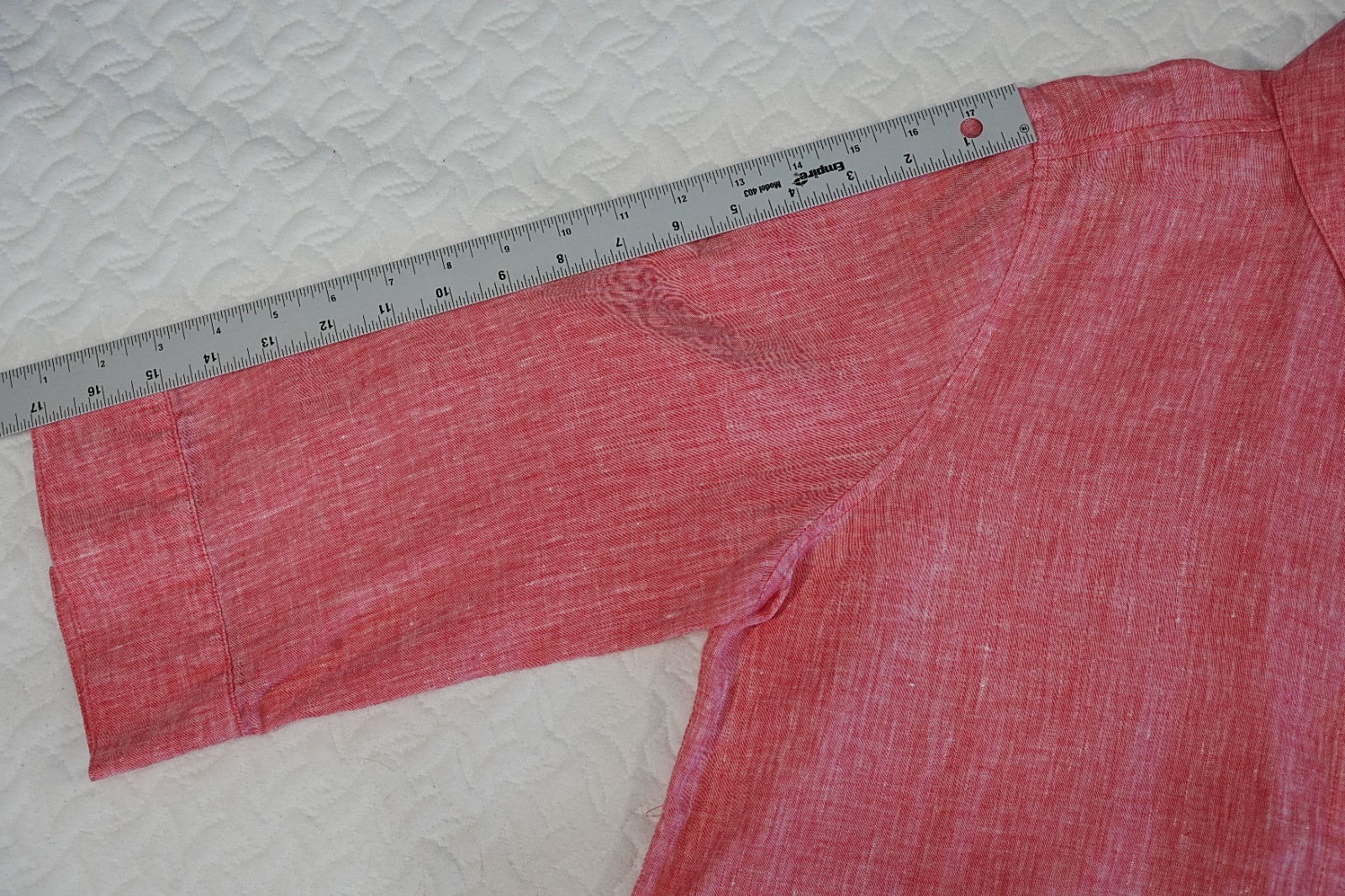 Chico’s 1 Medium 100% Linen No Iron Button Front Tunic Shirt Pink Coral
