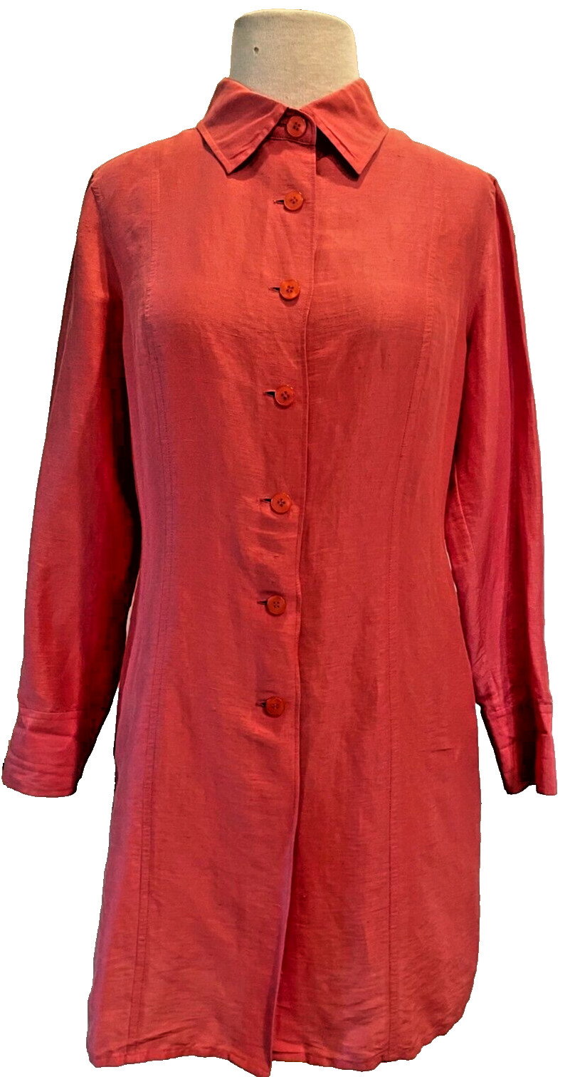 CLASSIQUES ENTIER Linen Silk Womens Tunic Shirt Long Sleeve