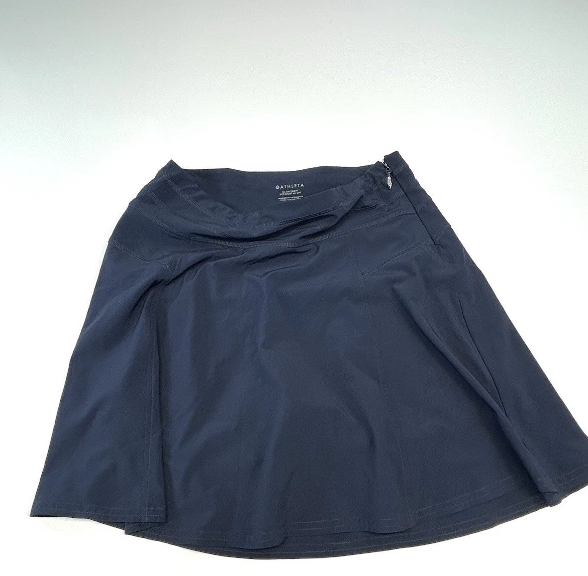 Athleta Navy Blue All Day Skort Size 2 Zip Closure Back Pocket