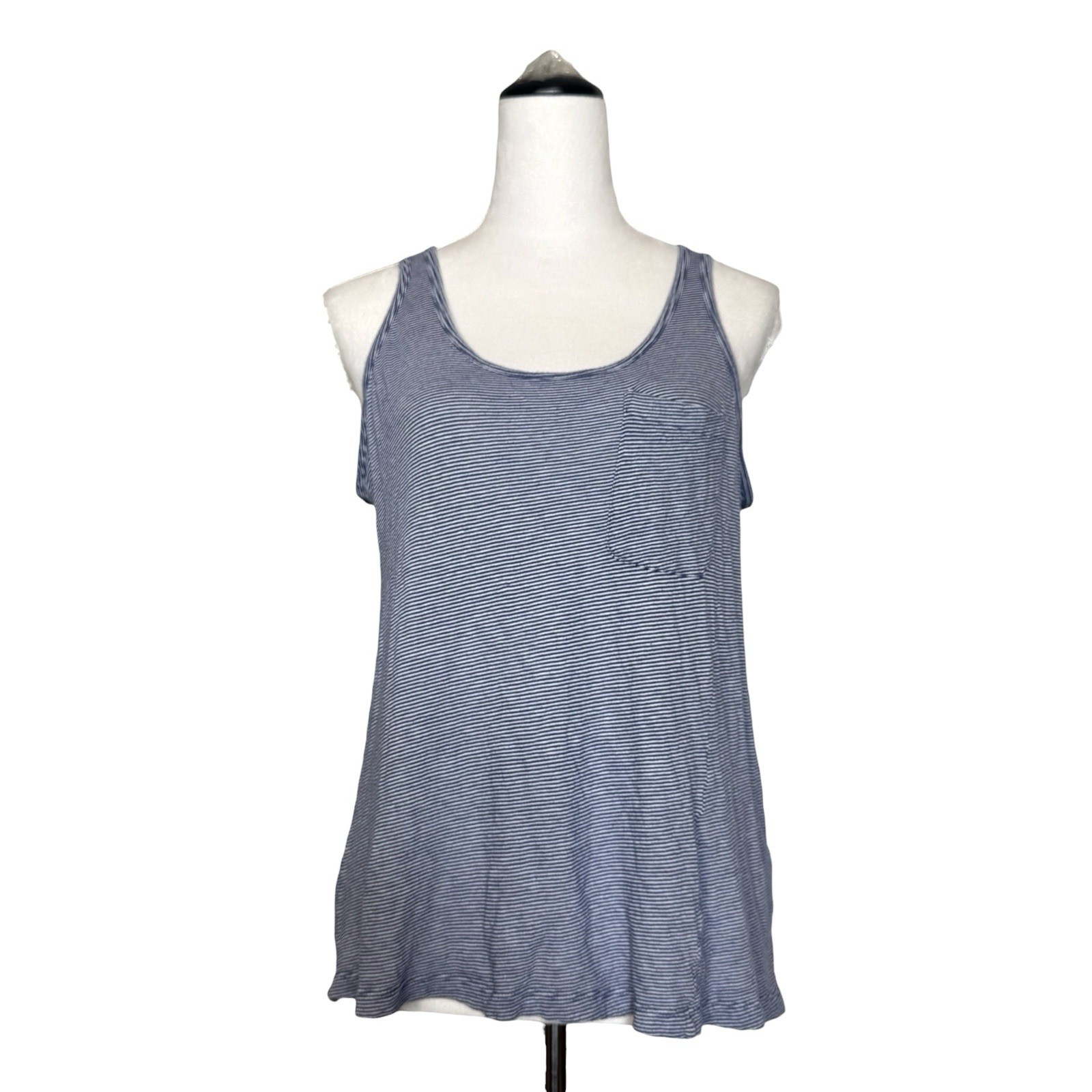 Theory Pima Cotton Tank Top Womens Size M Peru Minimalist Capsule Quality Stripe