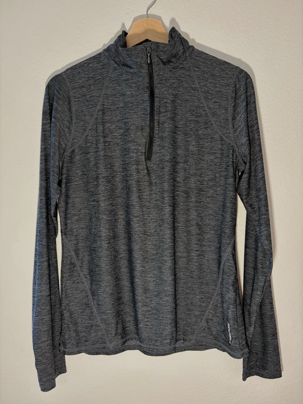 Head Womens Long Sleeve 1/4 Zip Pullover Athletic Tennis Top Lightweight Gray