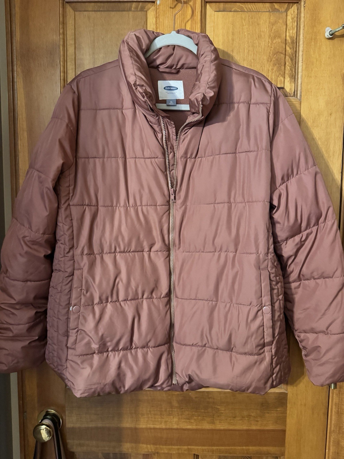 Old Navy Women’s Mauve Puffer Jacket Water/Frost Resistant sz XL Puffy Snow