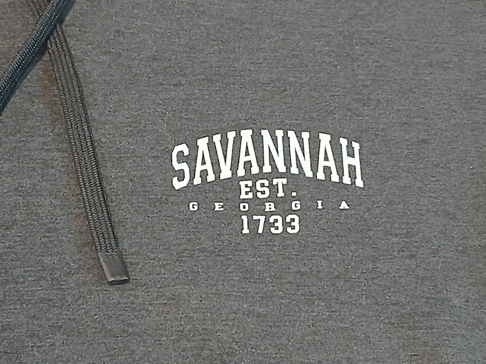 Savannah Hoodie Jacket Charcoal Heather Grey Zip Pockets LG Est. 1733 Georgia