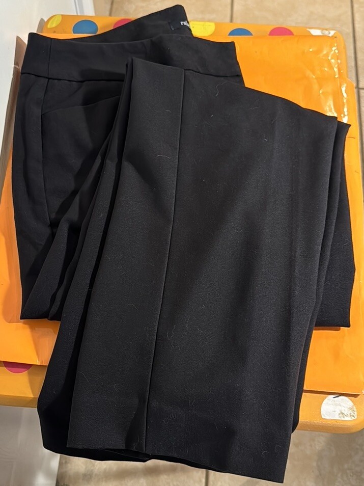 Rafaella Dressy Black Pants Front Back Pockets 34×31 10.5” Rise Size 10