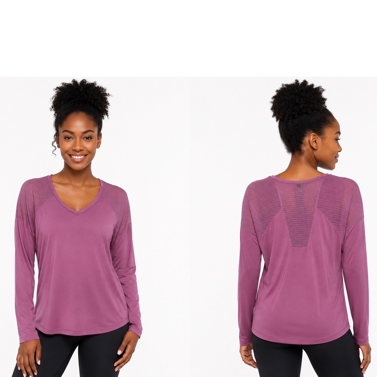 Nike Dri-FIT Purple Mesh Back Long Sleeve Training Top M Activewear Chic 104-26