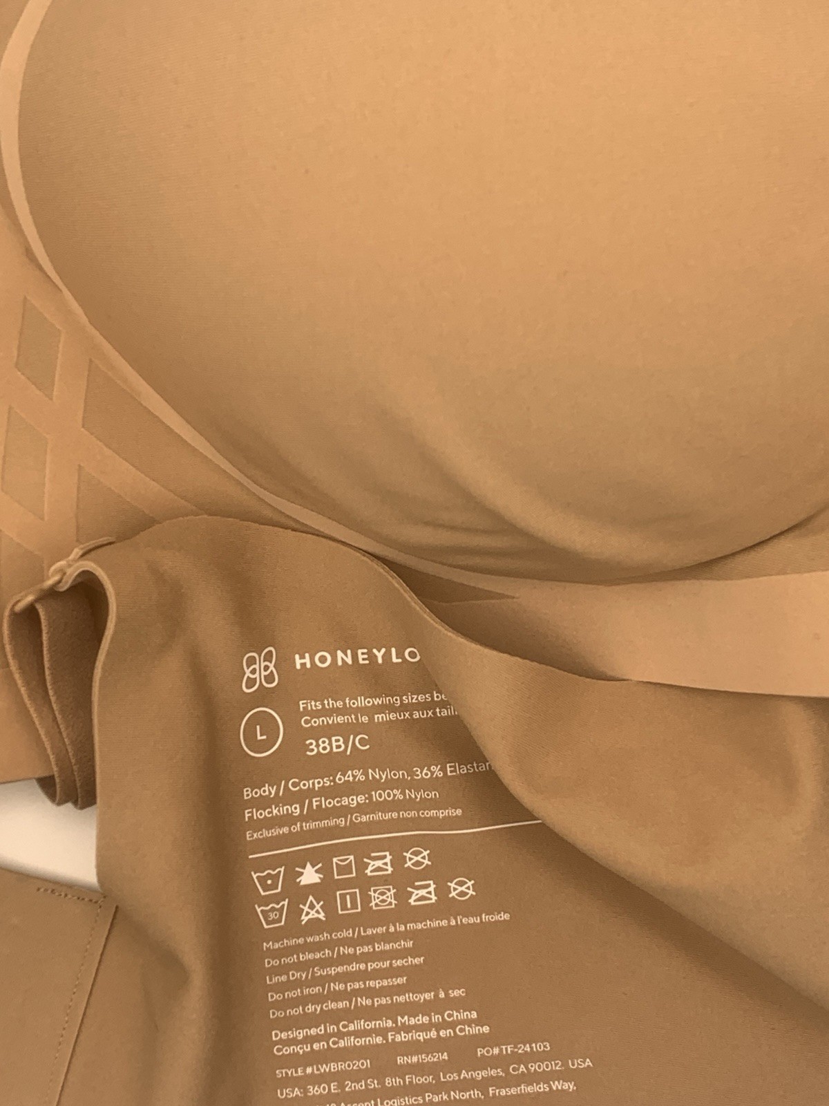 Honeylove Soft Form Bra Sand Large RRP 64 See Description For Money Back