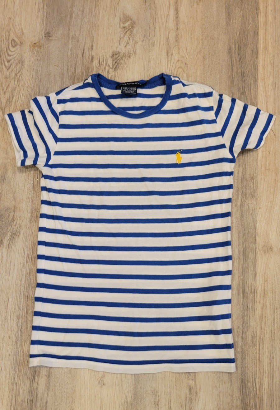 Ralph Lauren Sport Women’s T-Shirt Blue and White Stripe Size S