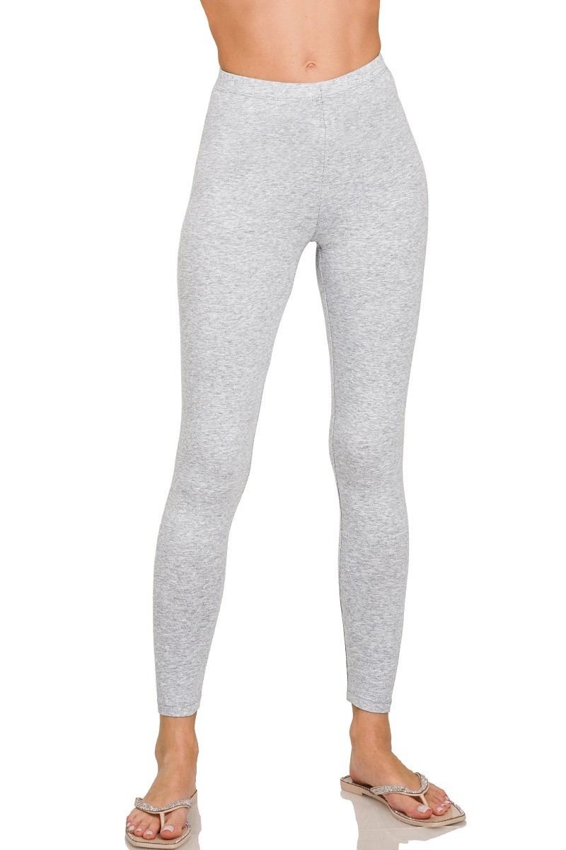 Zenana Premium Cotton Leggings🍯Full Length High Waist Yoga Pants Tummy Control