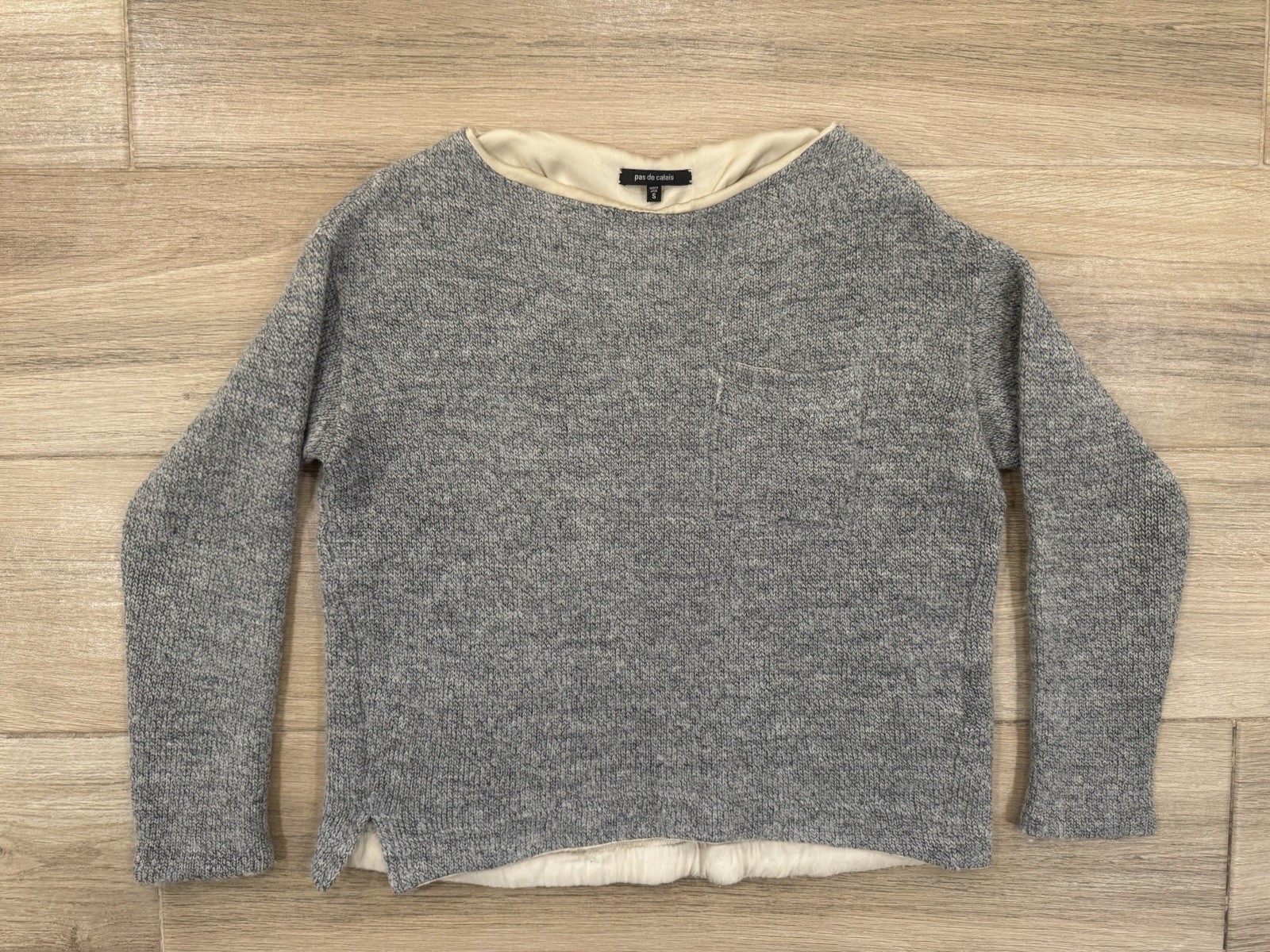Pas De Calais Women’s Sweater SMALL Gray Wool Pullover Designer Minimalist Japan