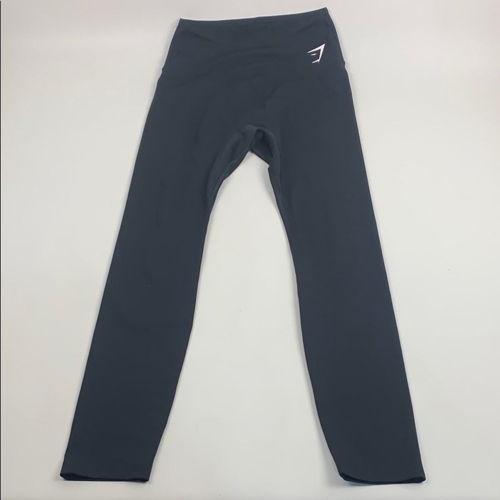 Gymshark Black Leggings Stretchy Athletic Bottoms White Logo Size Medium NEW