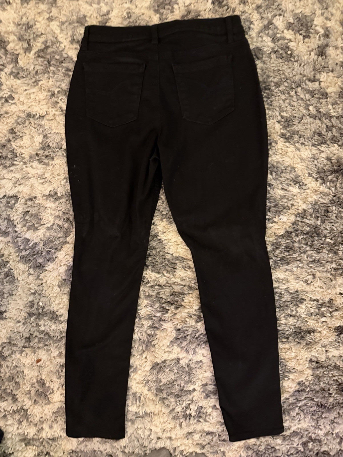 Lee Women’s Mid Rise Skinny Pants Black Solid Flat Front Cotton Blend