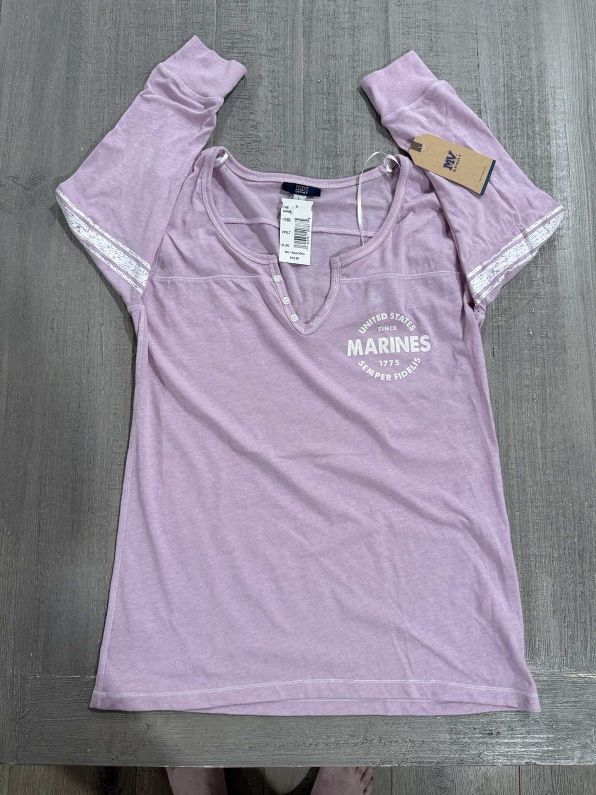 UNITED STATES MARINE CORPS – USMC – Violet Heather Ladies Top – Size L – NEW!
