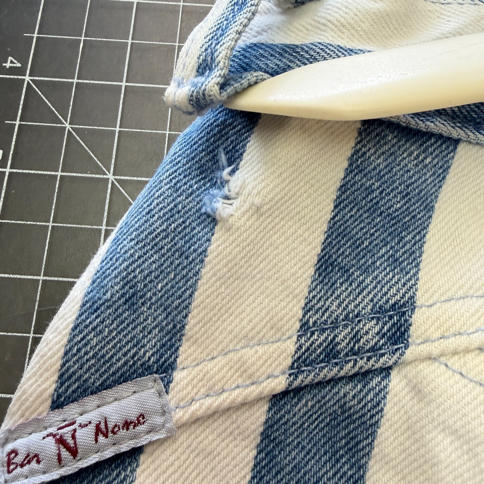 Bar None Quarter Horse Striped Denim Western Bareback Jeans | 23×31