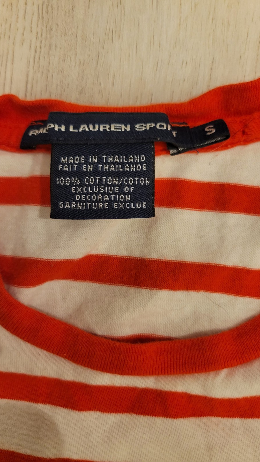 Ralph Lauren Sport Women’s T-Shirt Red and White Stripe Size S