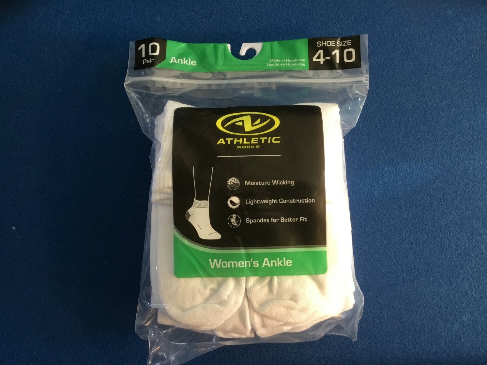 Women’s socks (Athletic Works), in sizes 4-10 and 8-12, in various colors 10 pk