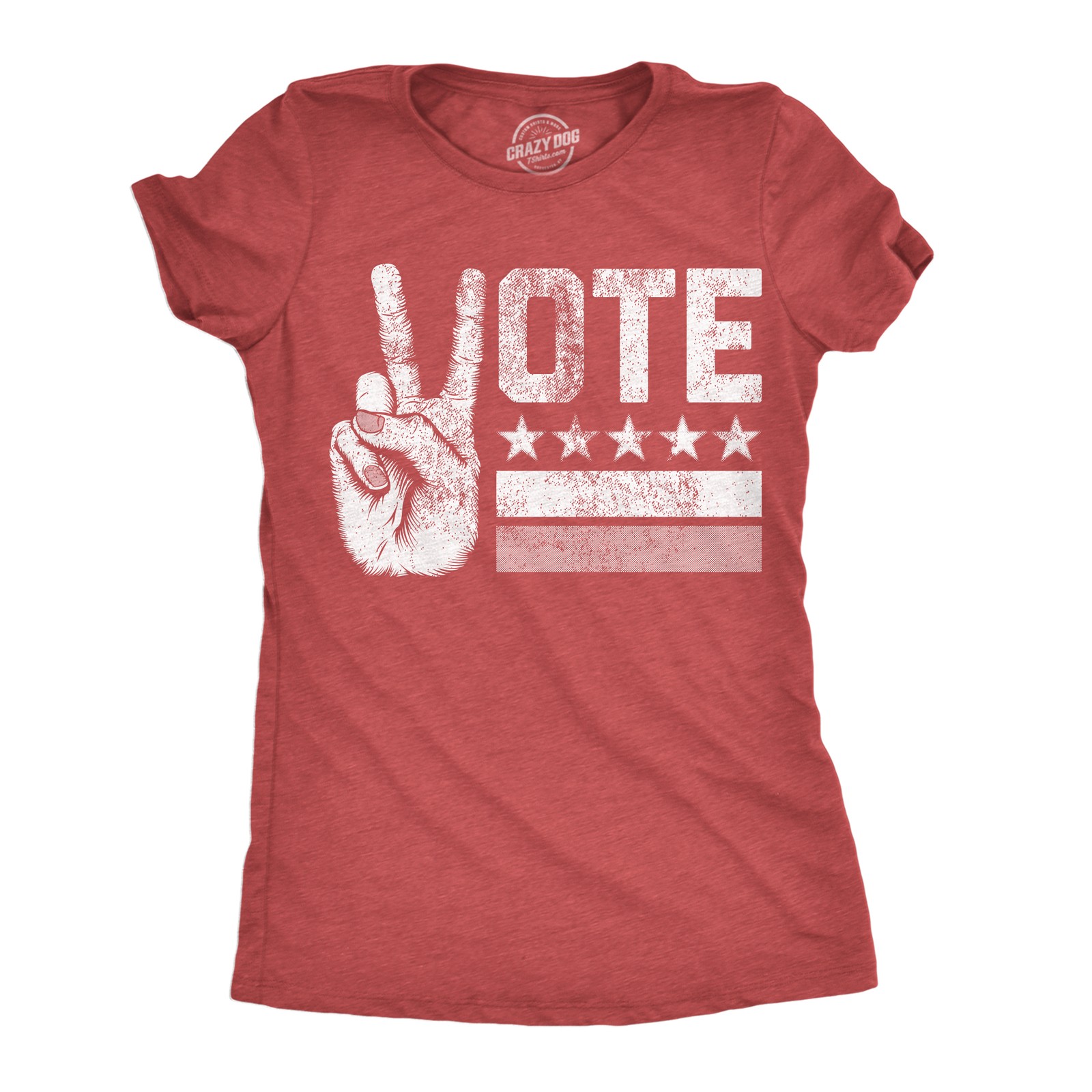 Womens Vote Peace Hand Funny T Shirt Election Graphic Tee for Ladies