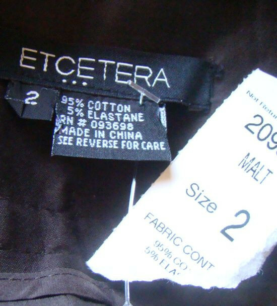 ETCETERA Dark Malt Brown Long Walking Shorts NWT Size 2 Stretch Cotton