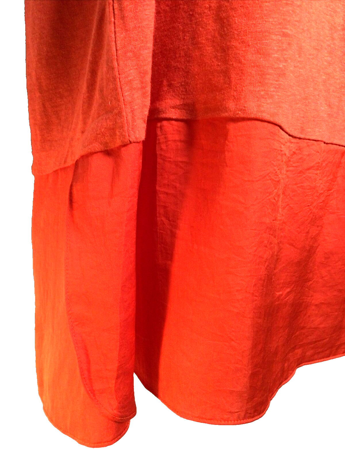 Women’s Size 2 (Large) CHICO Sleeveless Orange Shirt, NWT 55% Linen 45% Rayon