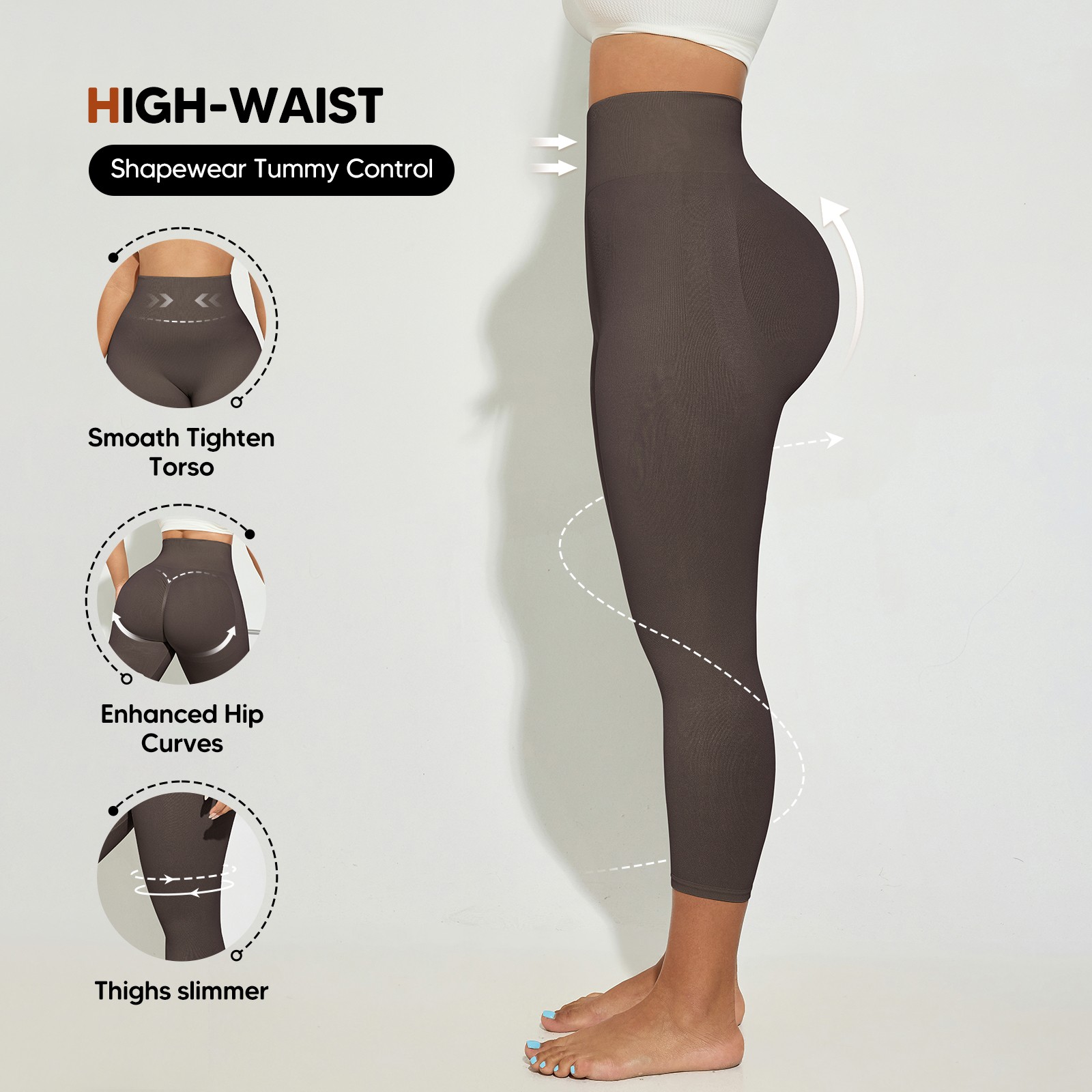Plus Size Slimming Anti Cellulite Compression Leggings Leg Shaper High Waist US