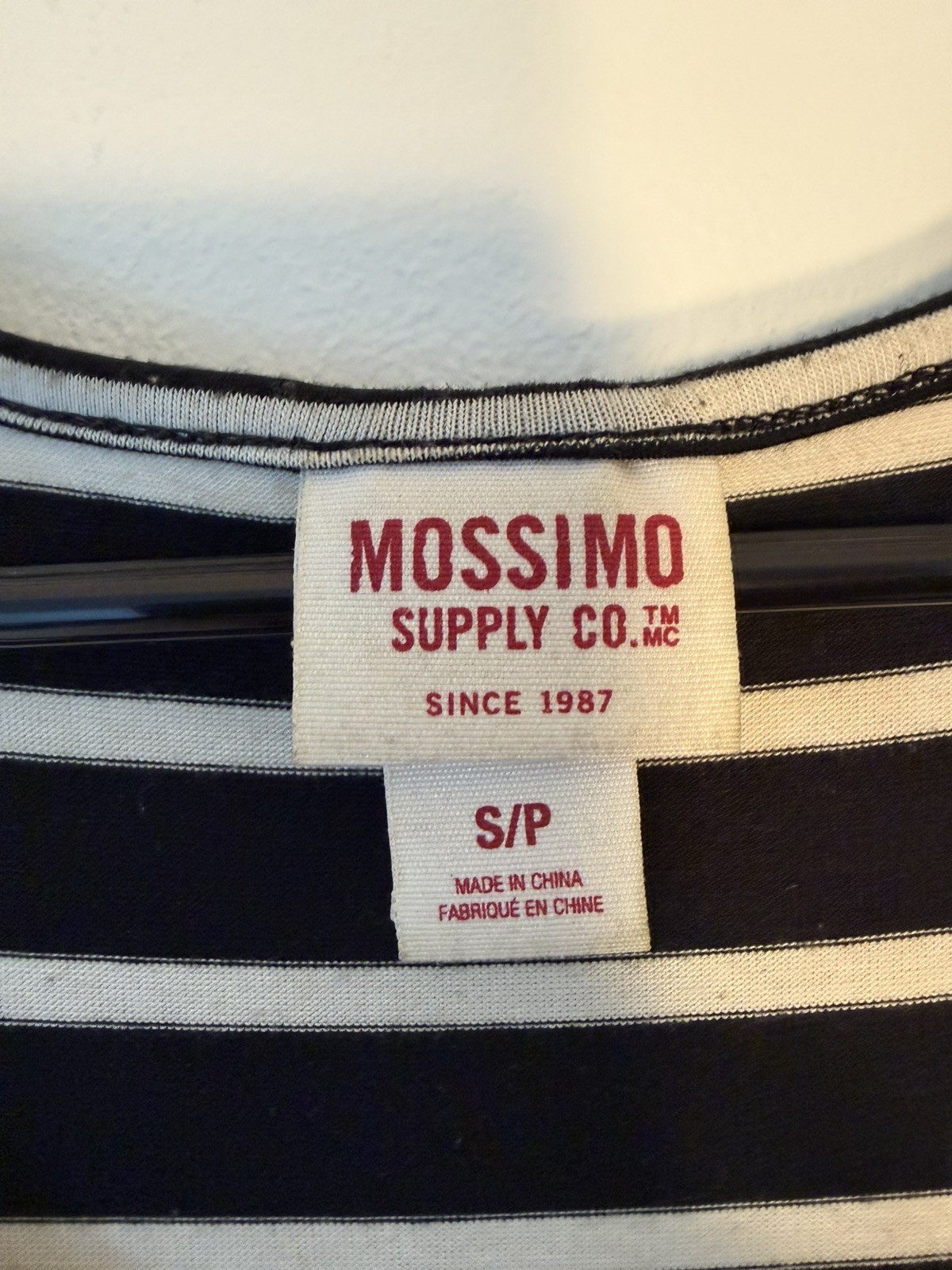 Women’s MOSSIMO Black & White Striped Knit Top Size S