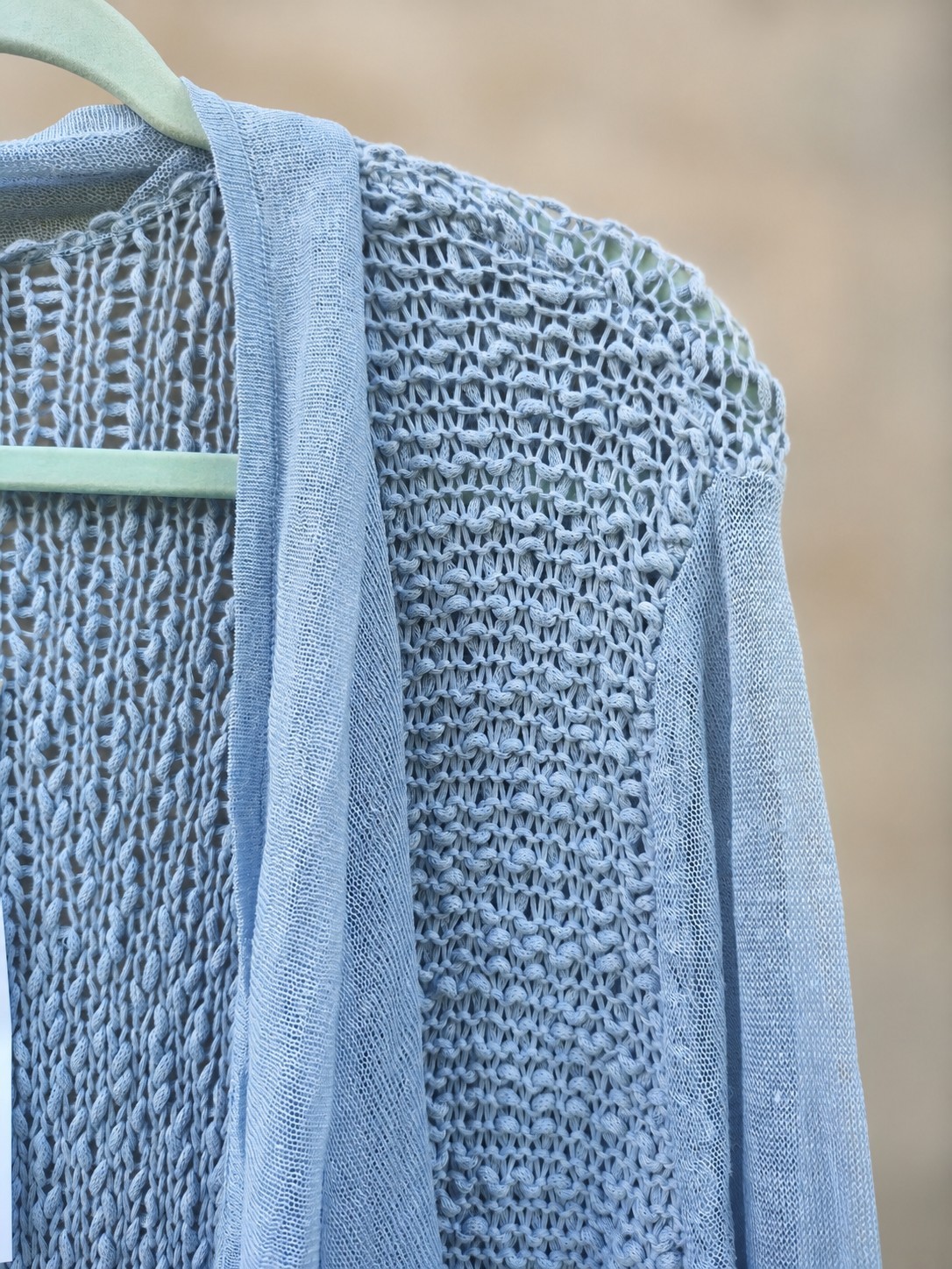 New Chico’s Kathleen Soft Kyanite Blue Open-Weave Cardigan Size 3 (16/18..XL)