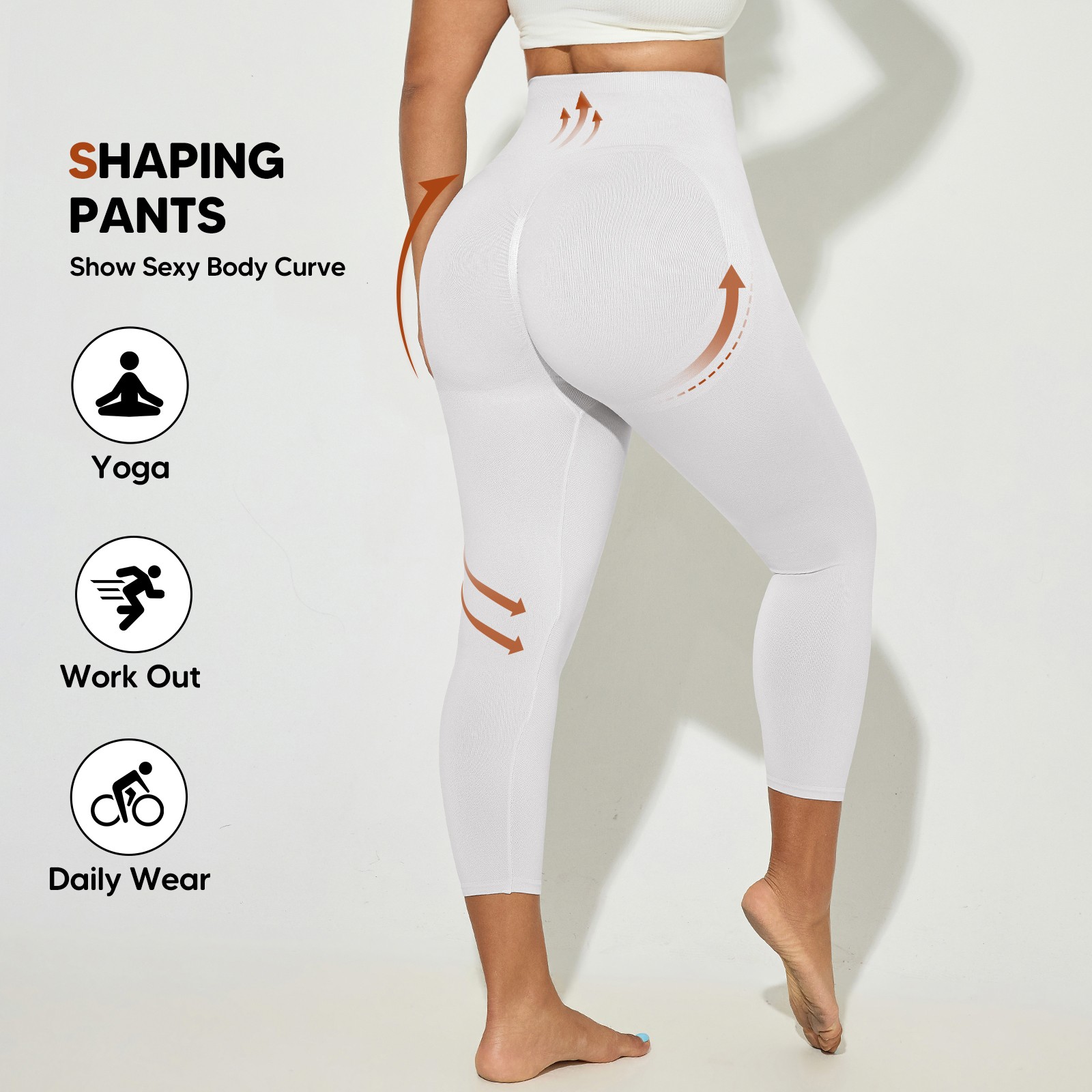 Plus Size Slimming Anti Cellulite Compression Leggings Leg Shaper High Waist US
