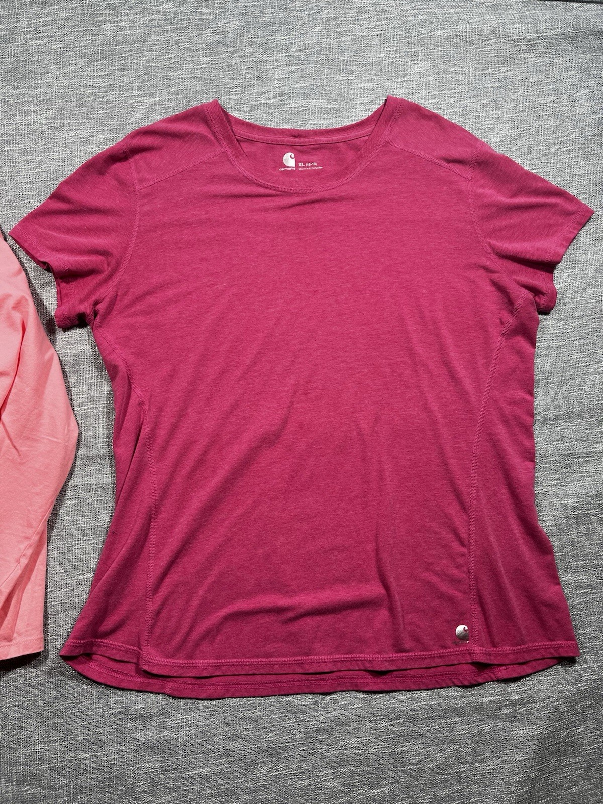 Carhartt Women’s XL Pink Solid Knit Logo Crewneck Short Sleeve Pullover Tee