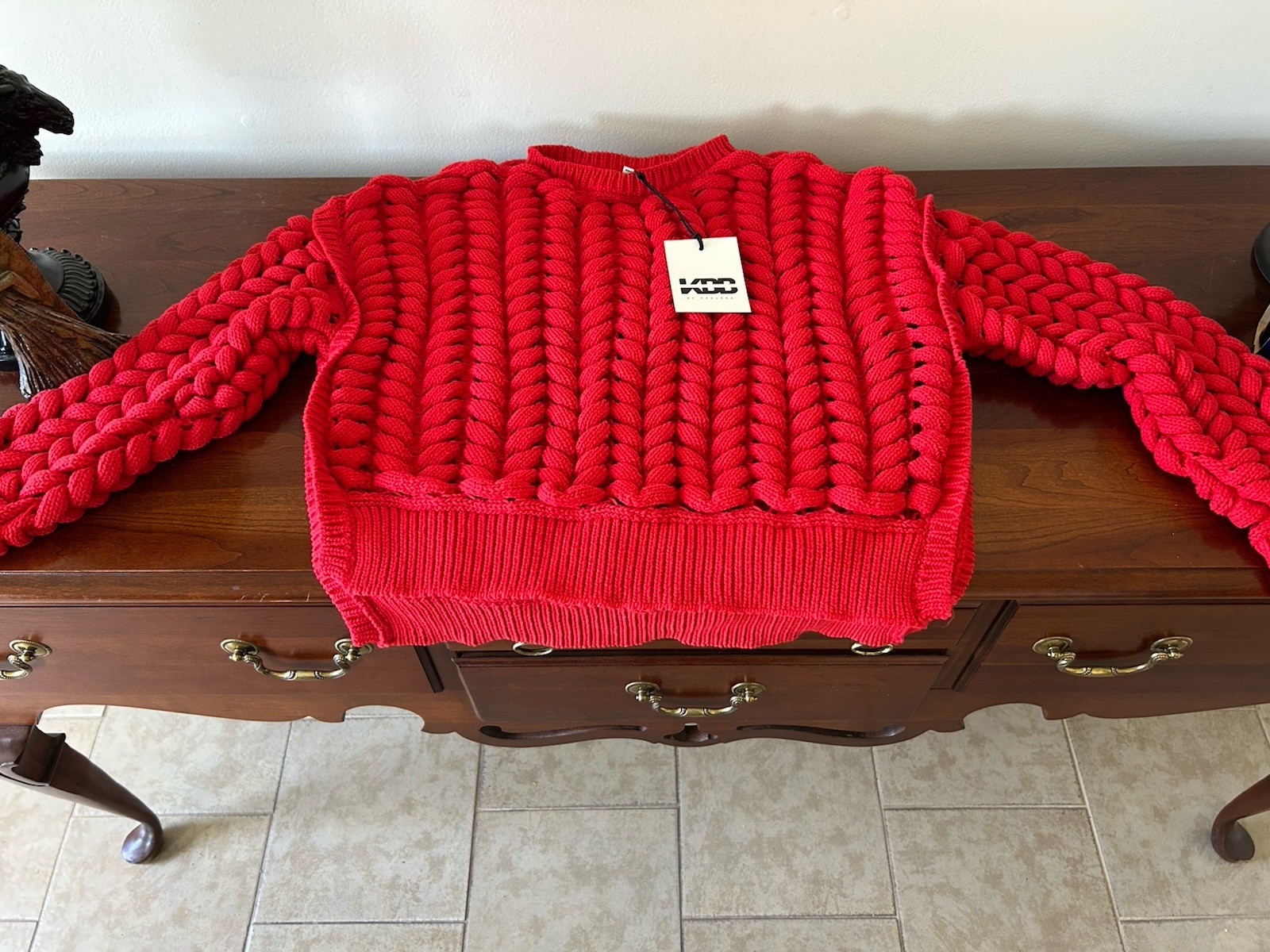 KBB by KAHLANA Women’s Pullover Sweater ‘The Chunky Knit Crew’ Size MEDIUM