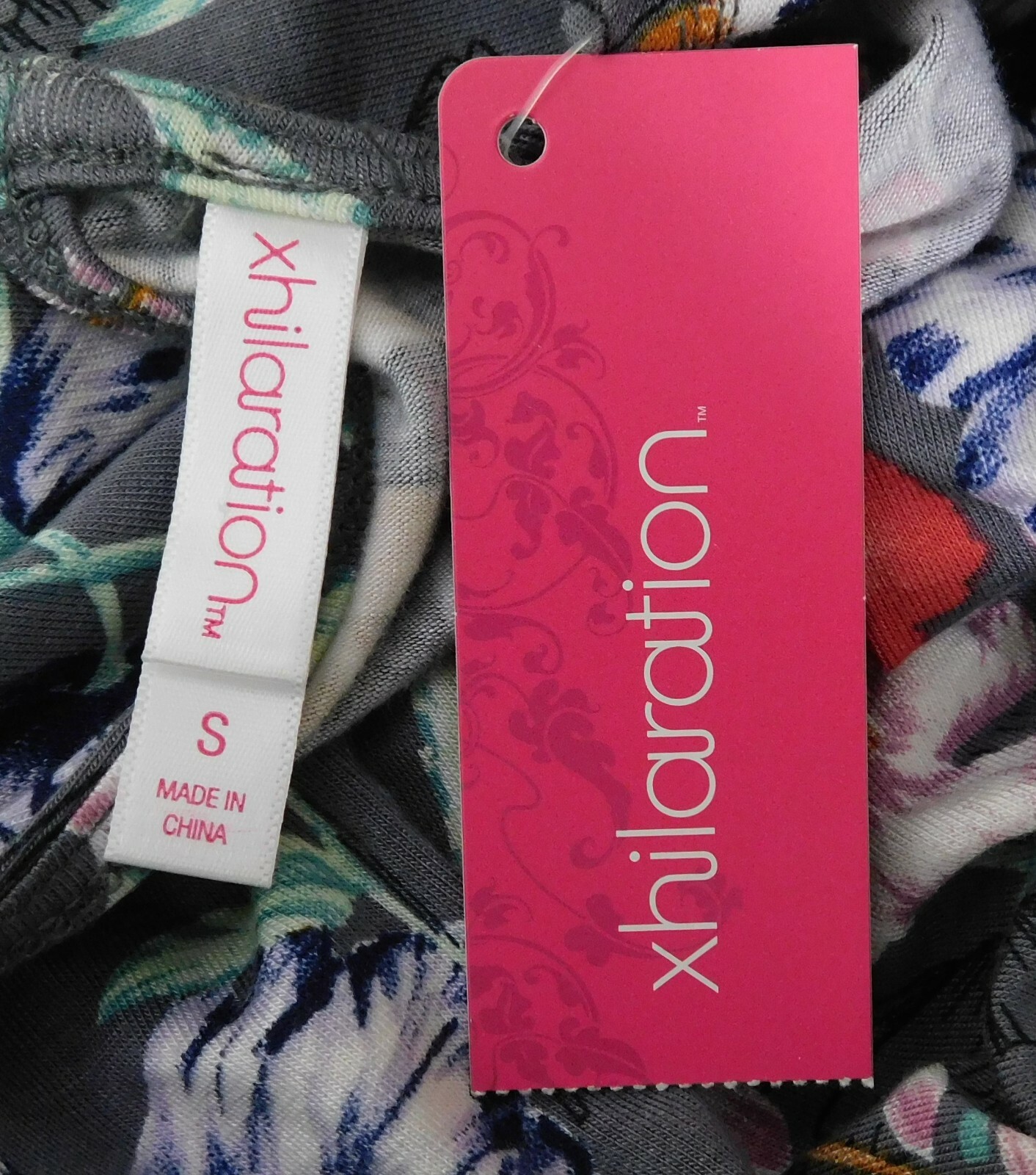 Xhilaration Women Shorts Romper, Size S, Gray Multi-color, 95% Rayon, 5% Spandex